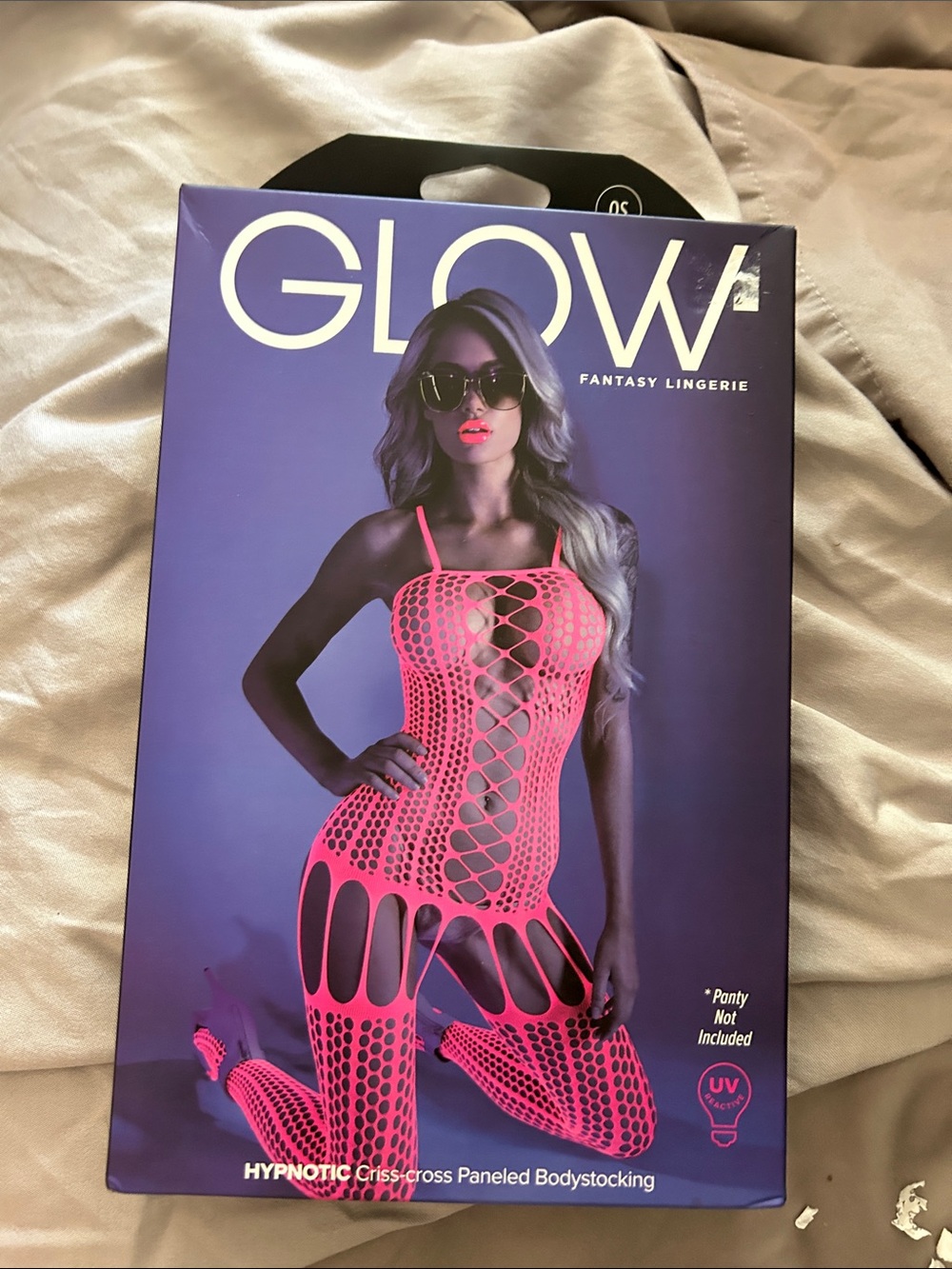 Glow Fantasy Lingerie Hypnotic Criss-Cross Paneled Bodystocking - Neon Pink